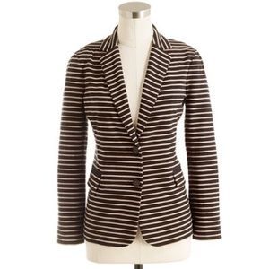 New Jcrew maritime blazer black tan stripe